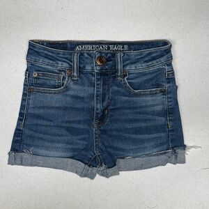 AE Highrise Denim Shorts